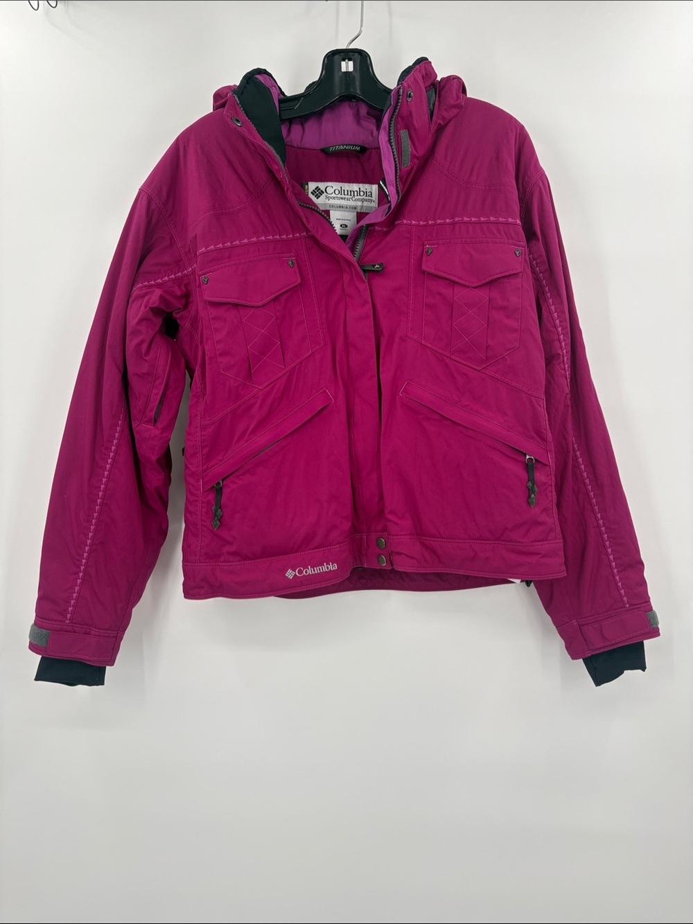 Columbia Women's Bright Magenta Hooded Winter Snow Jacket Size XL